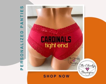 Tight End red Victoria Secret All Cotton Cheeky Panty * FAST SHIPPING * Football Panties | Holiday Gift | Stocking Stuffer Idea