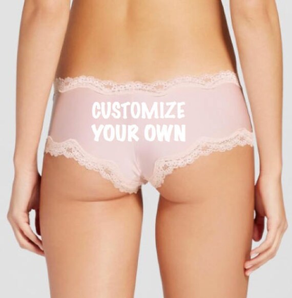 Personalize a light pink cheeky panty - Fast Shipping * Bridal Shower Gift