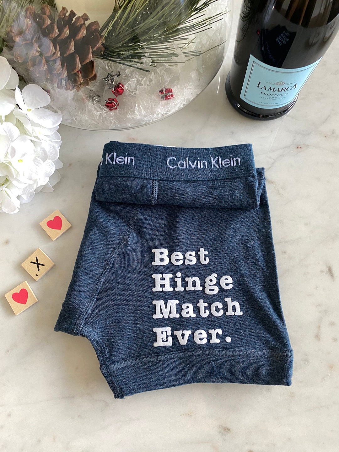 Best Tinder Match Ever Blue Calvin Klein Boxer Brief, Fast Shipping,  Birthday Gift, Cotton Anniversary, Personalized Underwear,  Sale 