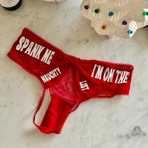 Spank Me I'm on the naughty list red Victoria Secret Very Sexy