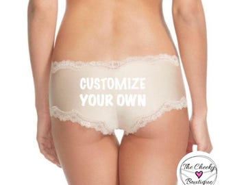 Personalized Birthday Party Gift, Ivory Panties, FAST SHIPPING, Customize for you or a friend