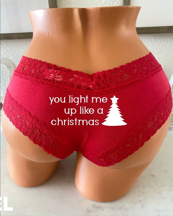 You Light Me up Like a Christmas Tree Red Victoria Secret Personalized  Panties FAST SHIPPING Christmas Lingerie Stocking Stuffer Idea 