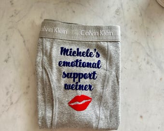 Personalized emotional support Weiner Calvin Klein Heather Gray, FAST SHIPPING, Birthday Gift for him, Christmas Gift for him