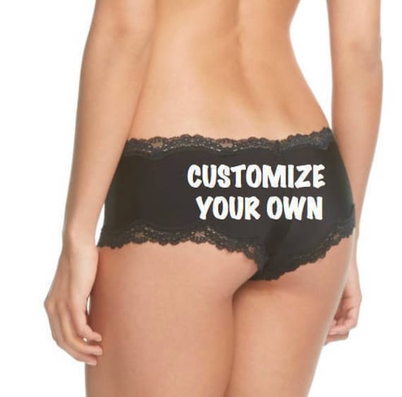 Personalized Black Cheeky Underwear For Her | Bachelorette party gift ideas for bride | Bachelorette party gag gift | Bride Accessory