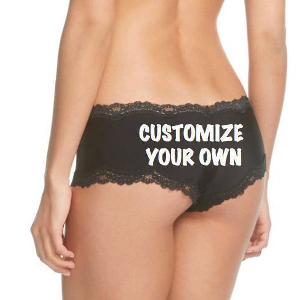 Personalized Black Cheeky Underwear For Her | Bachelorette party gift ideas for bride | Bachelorette party gag gift | NEW Plus Size Options