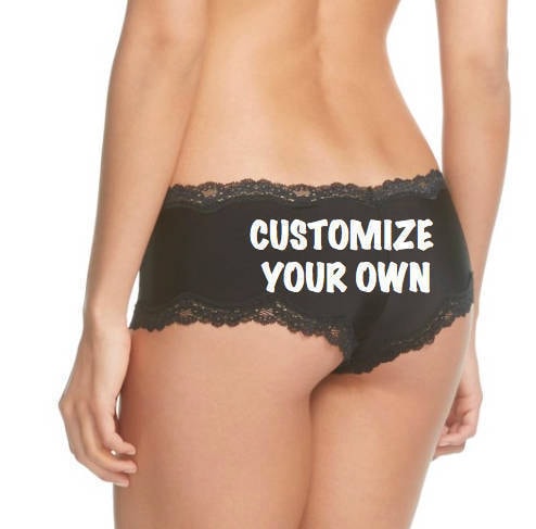 Personalized Black Cheeky Underwear For Her