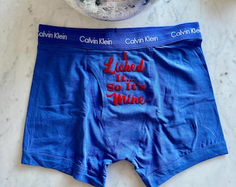 I licked it so it's mine royal blue Calvin Klein Boxer Briefs, FAST SHIPPING, Birthday Day, Cotton Anniversary, Father's Day, Etsy Sale