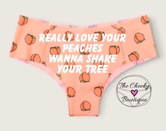 Really love your peaches wanna shake your tree NEW Personalized Peach Panties Victoria Secret No Show Cheekster Panty, FAST SHIPPING