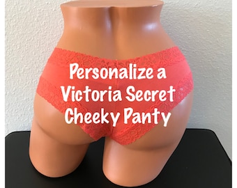 Customize a Orange Victoria Secret Personalized Underwear Cheeky Panties * FAST SHIPPING *