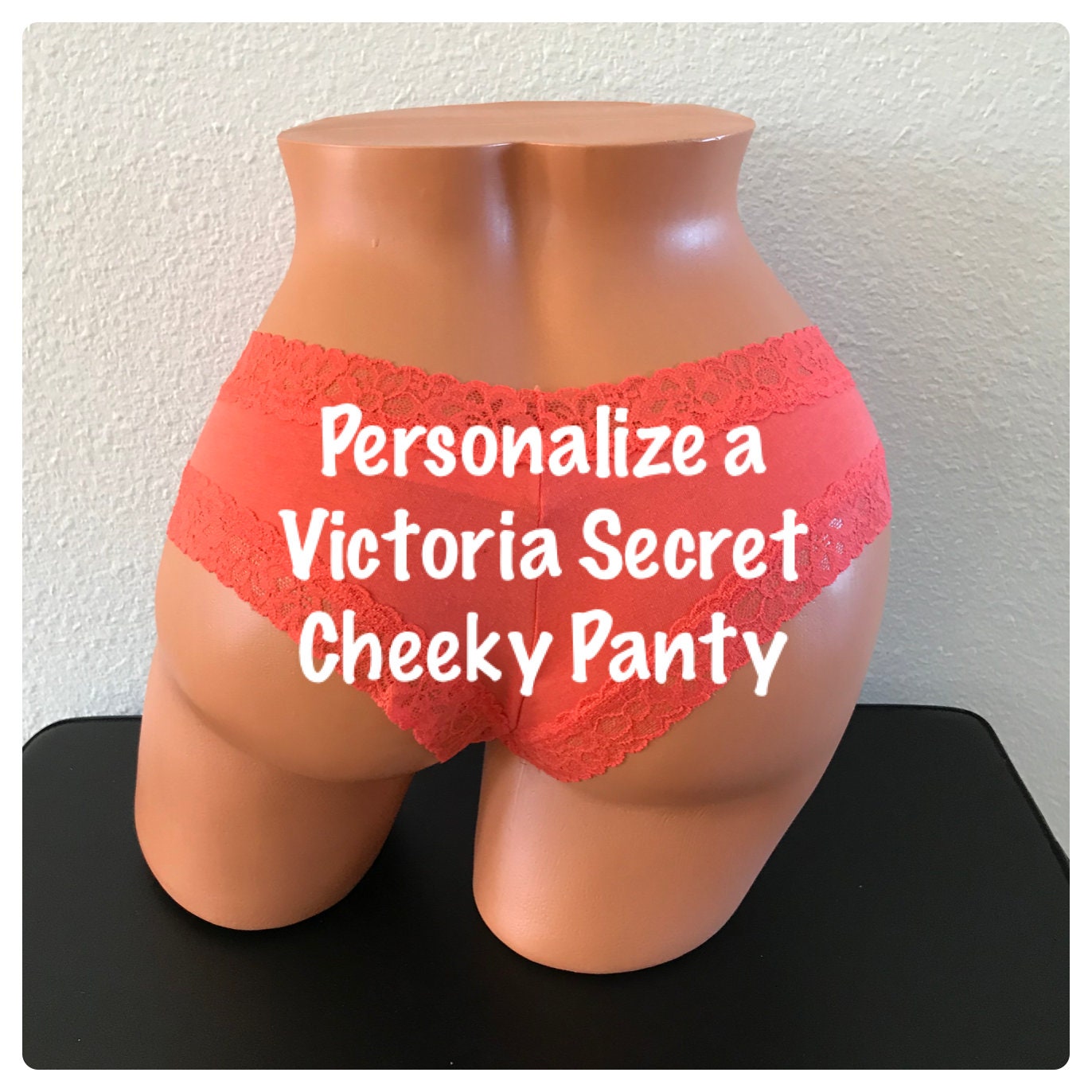 Customize a Orange Victoria Secret Personalized Underwear Cheeky Panties *  FAST SHIPPING *