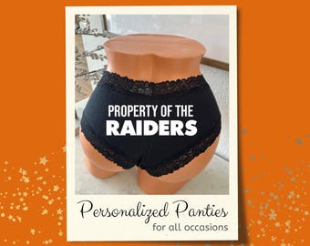 Property of the Raiders Black Victoria’s Secret Cheeky Panties | Personalized NFL Game Day Lingerie | Football Fan Gift