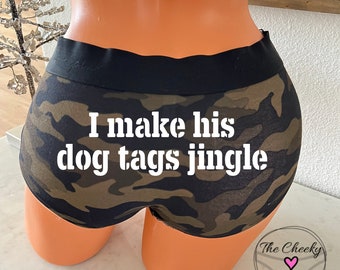 I make his dog tags jingle camouflage Victoria Secret Boyshorts *FAST SHIPPING* Military Wife, Girlfriend, Support Your Soldier