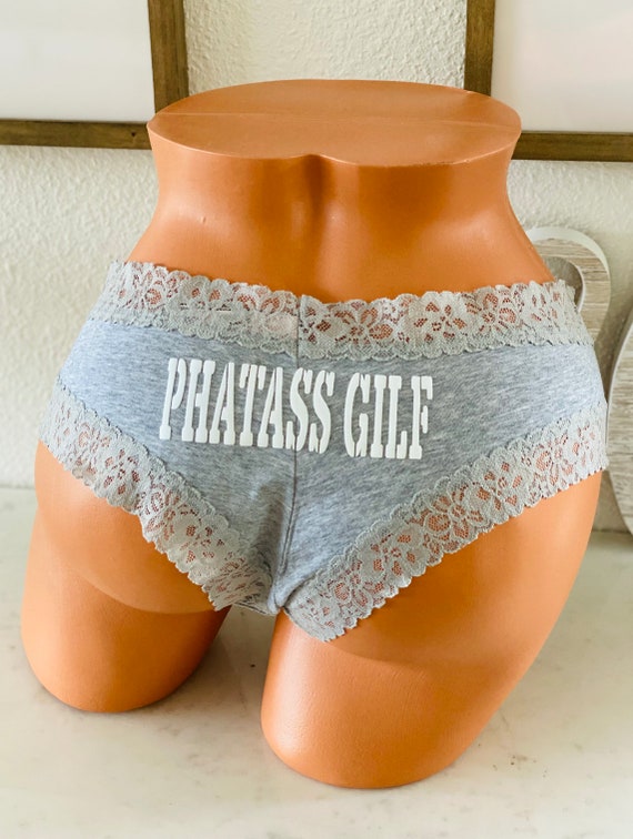 Buy Personalized Panties, Customize a Heather Gray Victorias Secret Cheeky  Panty With Your Own Words FAST SHIPPING Size Small Online in India 