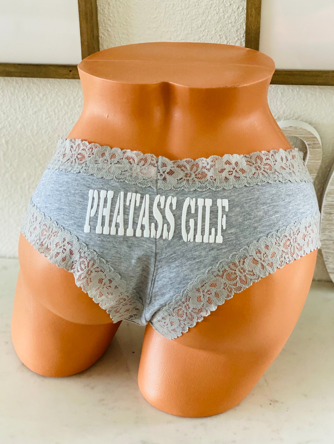 Personalized Panties, Customize a Heather Gray Victoria's Secret Cheeky  Panty with your own words FAST SHIPPING Size Small