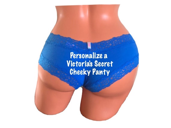 Personalize a Blue Victoria Secret Cheeky Panty *FAST SHIPPING* Perfect Gift for Bridal Shower, Panty Game, Bachelorette, Birthday Gift