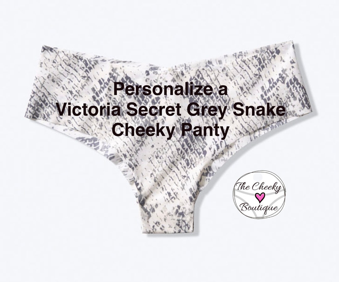 Personalized Panties Victoria Secret Gray Snake Cheeky Panty With Your