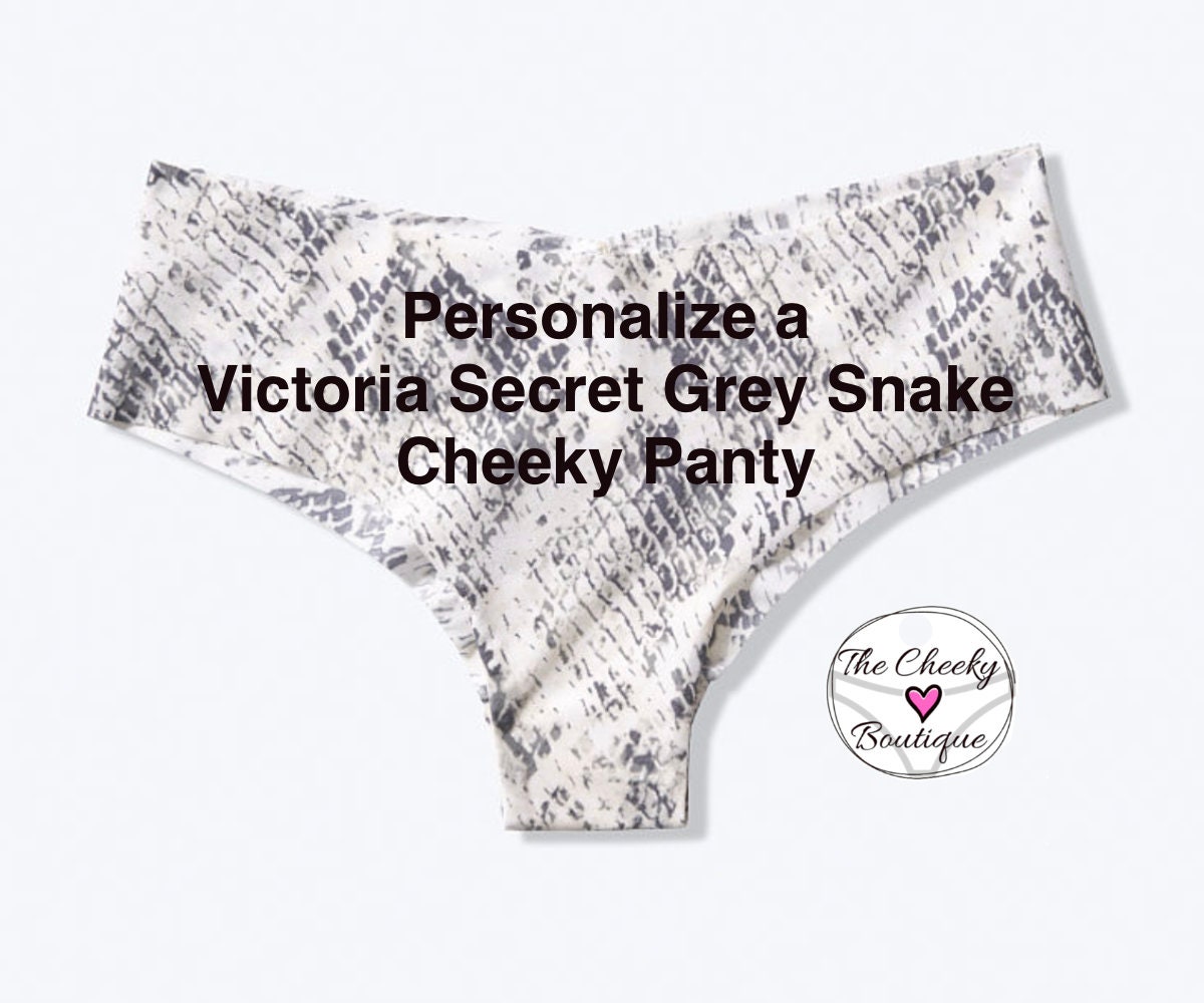 Personalized Panties Victoria Secret Gray Snake Cheeky Panty with your own  words * FAST SHIPPING * Bride Panties, Fun Panties, Underwear