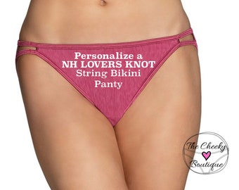 Personalize a NH Lovers Knot Women's Vanity Fair String Bikini Panty * FAST SHIPPING *