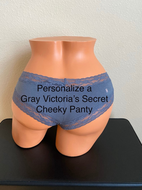 Personalize a Gray Victoria’s Secret Cheeky Panty * FAST SHIPPING * Bachelorette Party Gift, Bridal Shower Gift, Birthday Party Gift