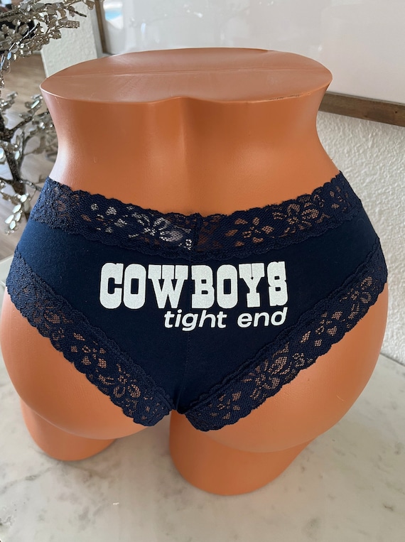 Tight End Blue Victoria Secret Cheeky Panty, FAST SHIPPING, Football Panties,  Good Luck Panties, Gift for Him 