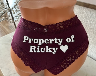 Personalized Panties, Customize with your own words a Victoria Secret Burgundy cheeky panty | FAST SHIPPING