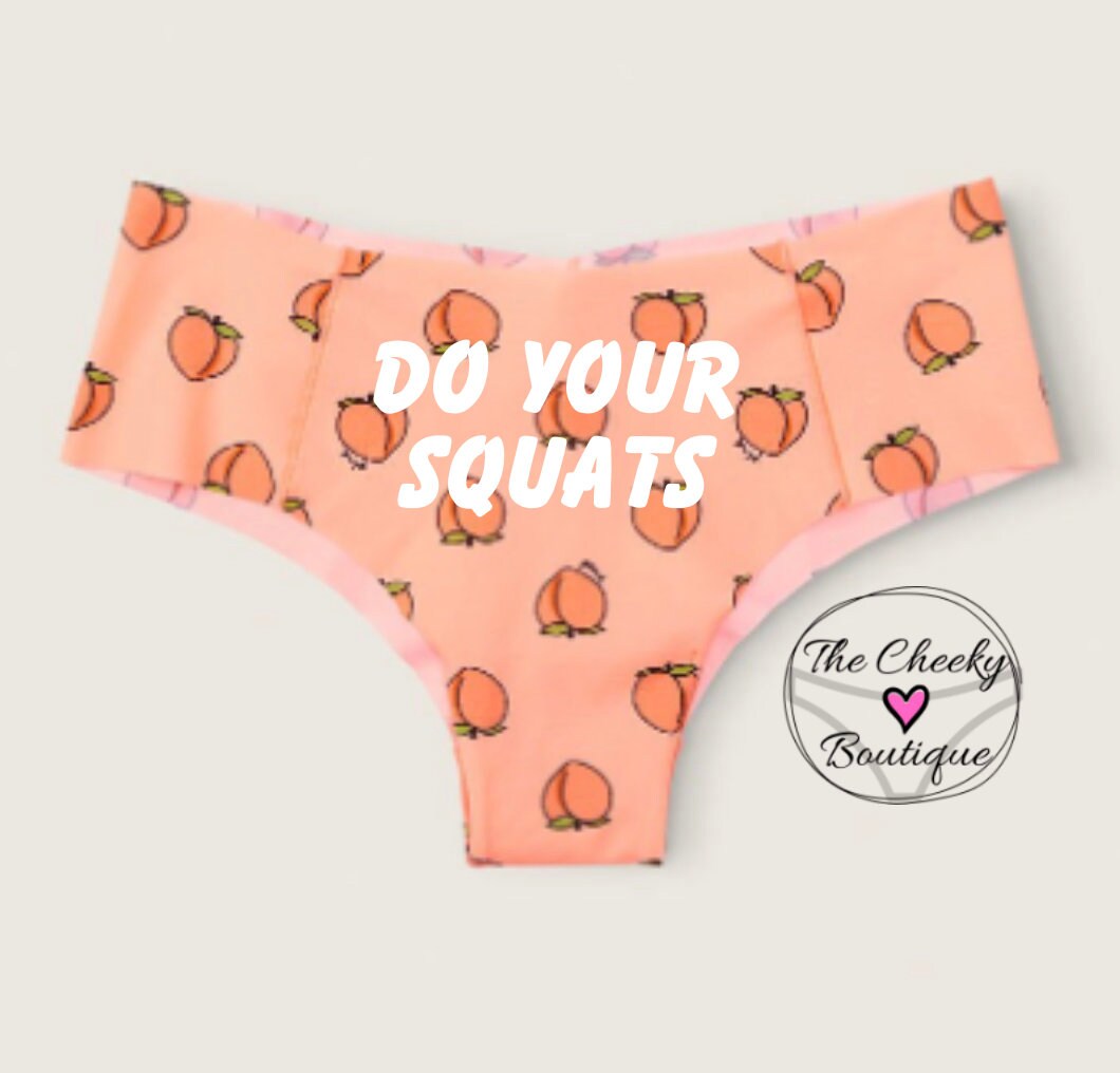 Do your squats NEW Personalized Peach Panties Victoria Secret No