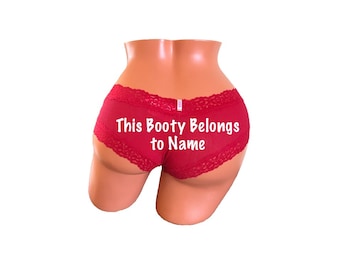 This Booty Belongs to red personalized Victoria's Secret red cheeky panty * FAST SHIPPING * Stocking Stuffer Idea, Christmas Underwear