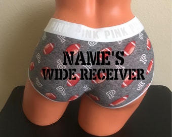 Personalize a Wide Receiver Victoria Secret Football Logo Boyshort * FAST SHIPPING * Football Panties, Gift for Him, Custom Underwear