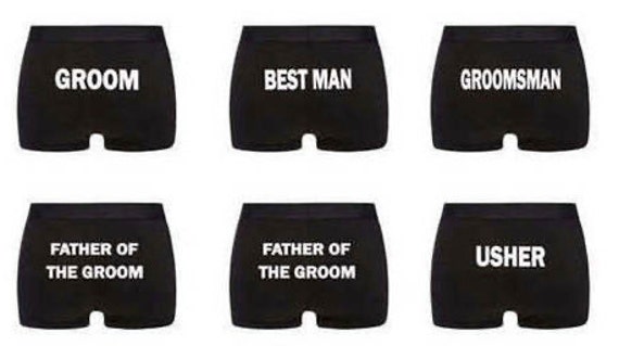 Men's Groomsday Boxer Briefs | Adult Male Lingerie | Men's Brief Underwear | Groom | Father of the Groom | Best Man | Usher | Groomsman