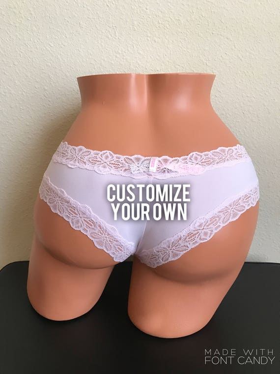Personalized Victoria Secret Light Pink Cheeky Panty, Bachelorette Party Gift, Bridal Shower Gift, Birthday Party Gift, Custom Panties