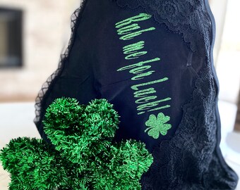 Rub me for luck black plus size cheeky panty * FAST SHIPPING * St. Patricks Day Cheeky Panty