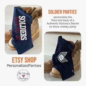 Blue No Show Cheeky Panty - Military Wife Gift