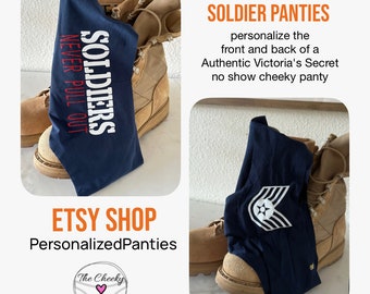 Soldiers Never Pull Out blue no show authentic Victoria Secret Cheeky Panty  *FAST SHIPPING* Military Wife, Girlfriend, Support Your Soldier