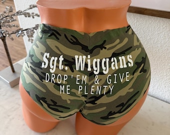 Personalized Camo Cheeky Underwear: Military Name Drop'em and give me plenty
