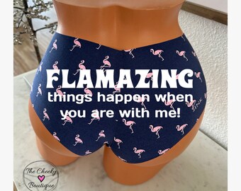 Flamazing things happen when you are with me!  Flamingo authentic Victoria Secret No Show Cheekster Panty *FAST SHIPPING*