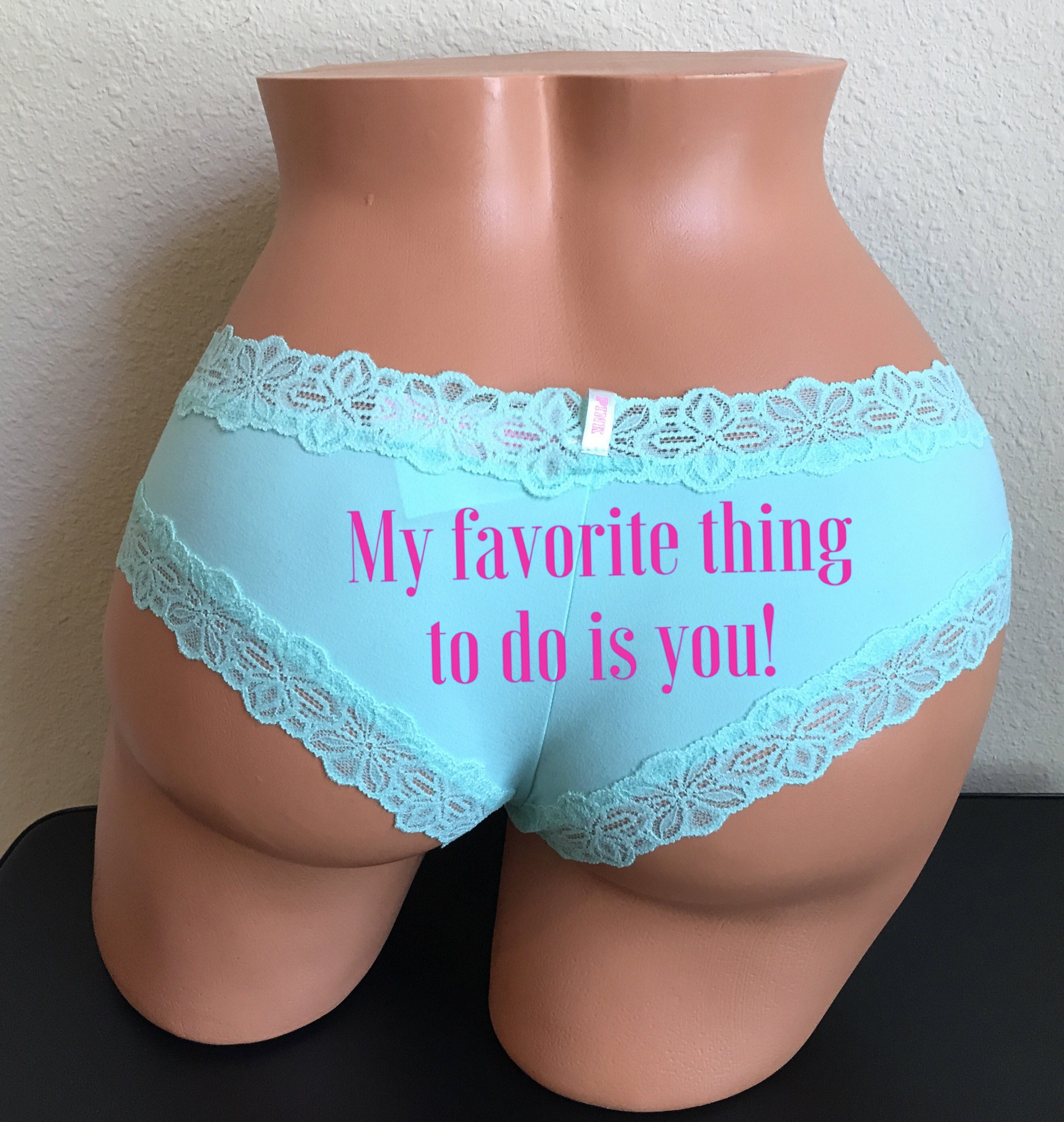 Mint green cotton Victoria Secret Personalized Panties Size Medium
