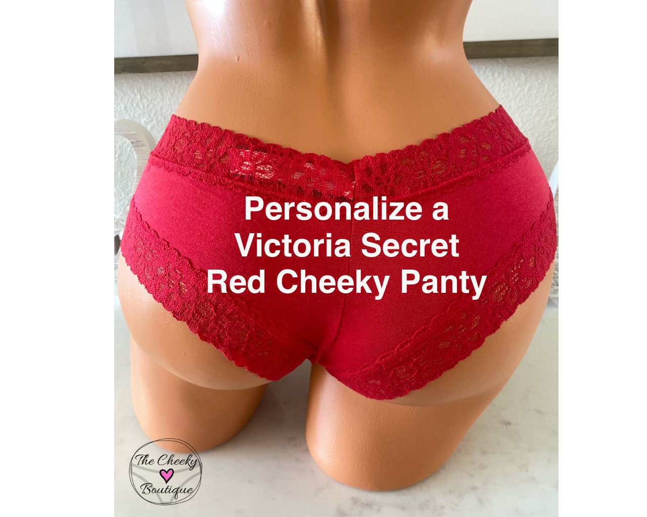 Custom Underwear with your own words  Victorias Secret Red Panties * FAST  SHIPPING * Plus Size Options, Valentines Day Panty Gift for Her