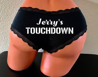 Personalize a Touchdown black cheeky panty * FAST SHIPPING * Football panties | NEW Plus Size Options