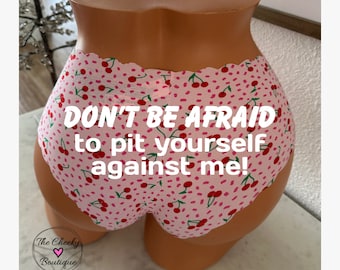 Don't be afraid to pit yourself against me! NEW Personalized Cherry authentic Victoria Secret No Show Cheekster Panty, FAST SHIPPING