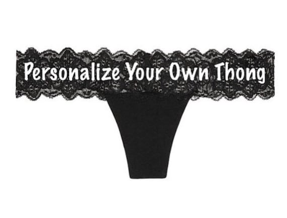 Personalize Your Own Victoria Secret Black Lace Waist Thong * FAST SHIPPING *