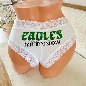 I&#39;ll Be Your Halftime Show white Victoria Secret All Cotton Cheeky Panty * FAST SHIPPING * Football Panties, Good luck Panties