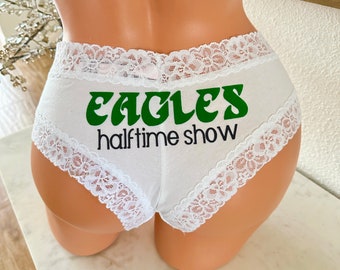 I'll Be Your Halftime Show white Victoria Secret All Cotton Cheeky Panty * FAST SHIPPING * Football Panties, Good luck Panties