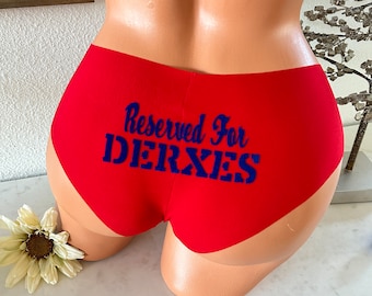 Personalize a Reserved For Military Rank and Name Red Victoria Secret No Show Cheeky Panty *FAST SHIPPING* Patriotic Panties, 4th of July