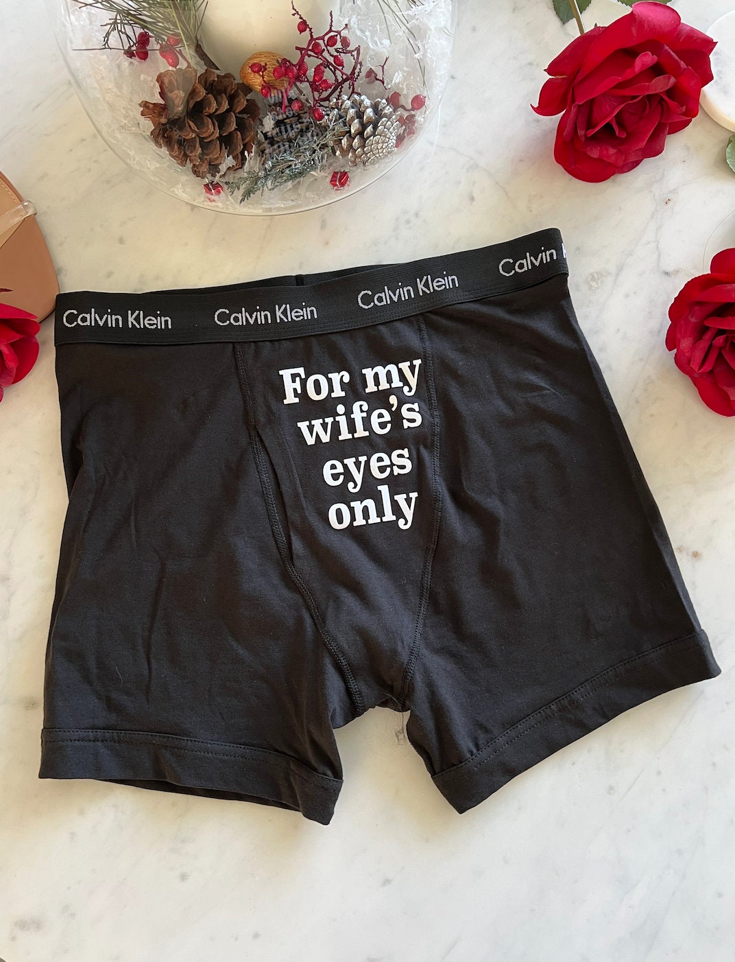 For My Wife's Eyes Only Black Calvin Klein Men's Boxer Brief * FAST  SHIPPING * Anniversary Gift for Husband