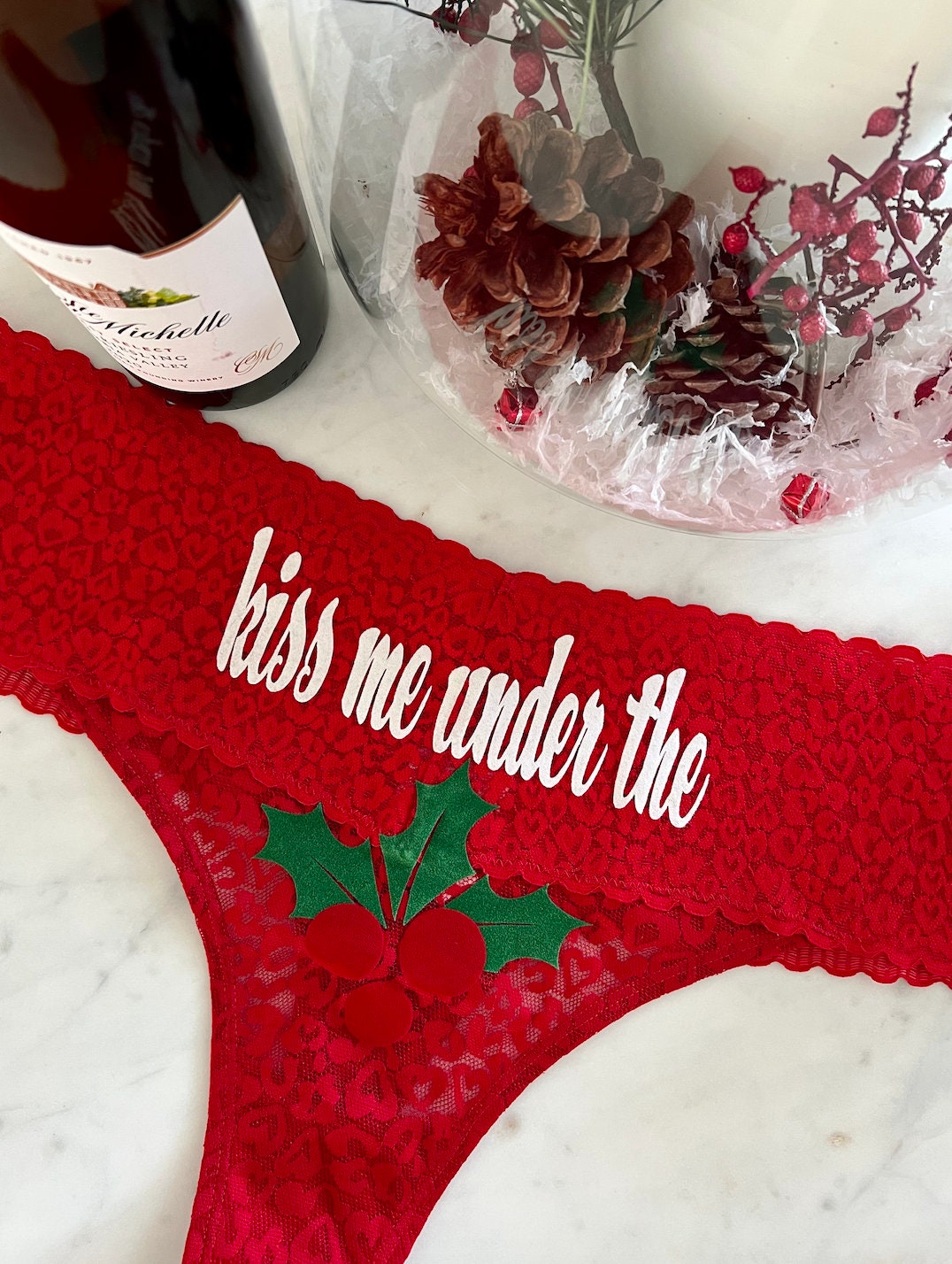 Kiss Me Under the Holly Plus Size Red Thong Christmas Underwear FAST  SHIPPING Sizes X, XL, 2XL, 3XL and 4XL Stocking Stuffer -  Canada