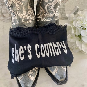 She&#39;s Country Personalized Panty: Black Cheeky Underwear, Plus Size Bridal Gift