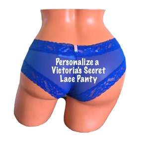Personalize a Victoria&#39;s Secret Blue Lace Cheeky Panty - Size Medium Only