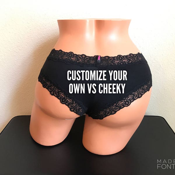 Victoria Secret Black Custom Underwear. Sexy Lingerie, Bride, Bachelorette, Birthday Girl or Stocking Stuffer Ideas * FAST SHIPPING *