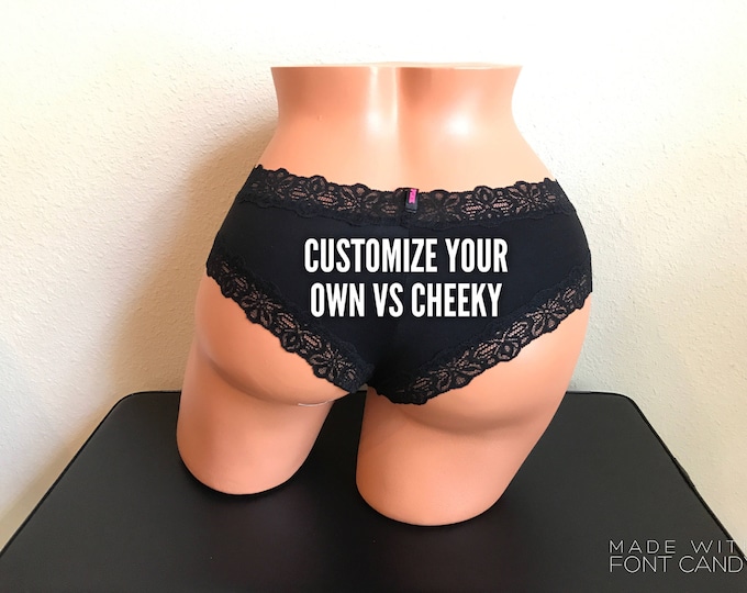 Featured listing image: Victoria Secret Black Custom Underwear. Sexy Lingerie, Bride, Bachelorette, Birthday Girl or Stocking Stuffer Ideas * FAST SHIPPING *