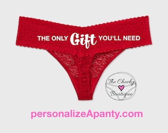 The only gift you'll need Plus Size Red Thong | * FAST SHIPPING * - Sizes X, XL, 2XL, 3XL and 4XL | Christmas Underwear | Stocking Stuffer